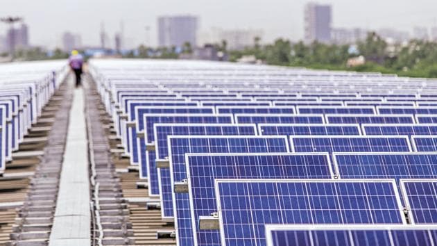 A senior official of North Delhi Municipal Corporation said 1MW solar power would be generated at the school buildings under the capital expenditure model in which the municipality would bear the cost of the plant. (Bloomberg / Representative Photo) A senior official of North Delhi Municipal Corporation said 1MW solar power would be generated at the school buildings under the capital expenditure model in which the municipality would bear the cost of the plant. (Bloomberg / Representative Photo)