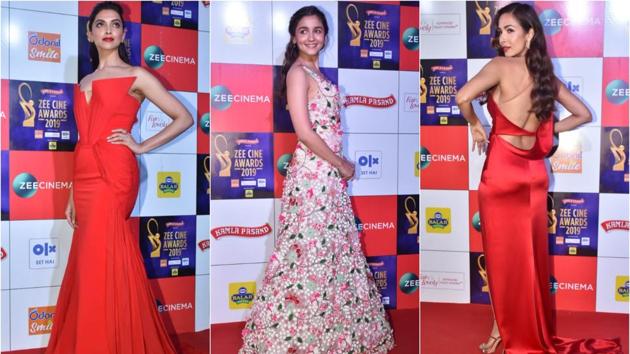 ZCA 2019: Deepika Padukone, Malaika Arora stun in similar red gowns, Alia chooses summery florals.(Varinder Chawla)