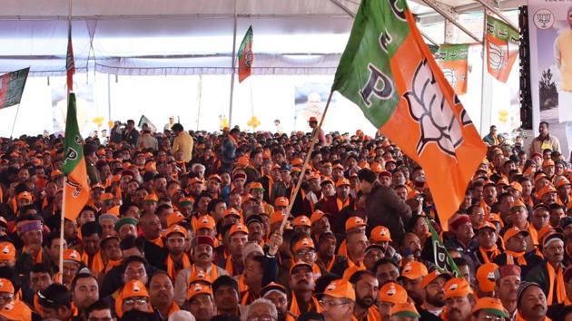 BJP supporters at Parade Ground, in Dehradun, Uttarakhand. (HT File Photo) BJP supporters at Parade Ground, in Dehradun, Uttarakhand. (HT File Photo)