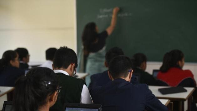Days after the Delhi HC set aside the state government’s order barring private unaided schools built on public land from increasing their fees without permission, many parents on Tuesday complained that schools had started asking them to pay “arrears” . (Biplov Bhuyan/HT PHOTO) Days after the Delhi HC set aside the state government’s order barring private unaided schools built on public land from increasing their fees without permission, many parents on Tuesday complained that schools had started asking them to pay “arrears” . (Biplov Bhuyan/HT PHOTO)