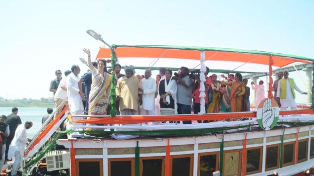 Congress general secretary Priyanka Gandhi launched a counter-attack on Prime Minister Narendra Modi, who in a blog post targeted the Gandhi family. “The BJP has systematically attacked every institution in last five years including the media. The prime minister should stop thinking that people are fools and understand that they can see through this,” said Gandhi on the last day of her Ganga Yatra in Uttar Pradesh. (Rajesh Kumar / HT Photo) Congress general secretary Priyanka Gandhi launched a counter-attack on Prime Minister Narendra Modi, who in a blog post targeted the Gandhi family. “The BJP has systematically attacked every institution in last five years including the media. The prime minister should stop thinking that people are fools and understand that they can see through this,” said Gandhi on the last day of her Ganga Yatra in Uttar Pradesh. (Rajesh Kumar / HT Photo)