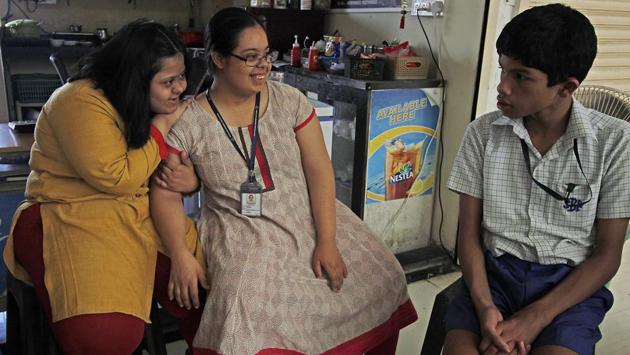Aditi (L) is joined by friends at her cafe in Navi Mumbai. A tea-seller at her mother’s office changed it all for Aditi. “I can also make tea at home and serve it in all offices,” she told her mother. Willing to give her a chance the family set up ‘Aditi’s Corner’ in Navi Mumbai on January 1, 2016. (Hemanshi Kamani / HT Photo) Aditi (L) is joined by friends at her cafe in Navi Mumbai. A tea-seller at her mother’s office changed it all for Aditi. “I can also make tea at home and serve it in all offices,” she told her mother. Willing to give her a chance the family set up ‘Aditi’s Corner’ in Navi Mumbai on January 1, 2016. (Hemanshi Kamani / HT Photo)