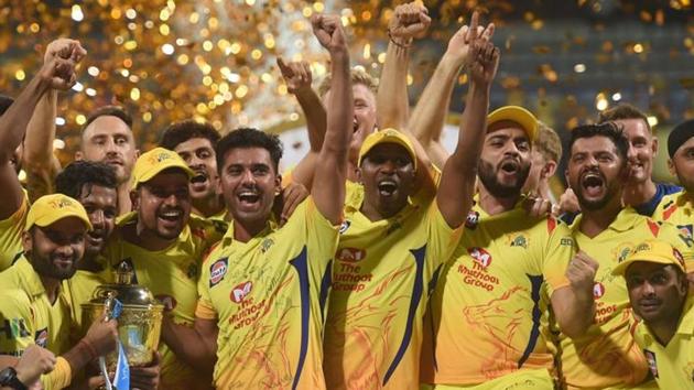 File image of CSK players celebrating after winning IPL 2018 final.(PTI)