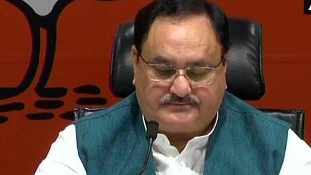 Union health minister JP Nadda announced the first list of BJP candidates for Lok Sabha elections on March 21.(ANI Photo/Twitter)