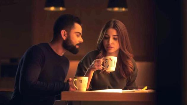 Anushka Sharma and Virat Kohli in the ad video.