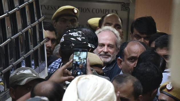 Christian Michel, 58, the alleged middleman in the AgustaWestland deal has demanded that he be served a European breakfast, wanted his prison space changed three times, and said he is being treated like a monkey in a zoo. He has complained of inmates defecating in the open and of him having to do it, too. Michel’s litany of complaints has made him Tihar jail’s most demanding inmate, prison officers say. (Raj K Raj / HT File) Christian Michel, 58, the alleged middleman in the AgustaWestland deal has demanded that he be served a European breakfast, wanted his prison space changed three times, and said he is being treated like a monkey in a zoo. He has complained of inmates defecating in the open and of him having to do it, too. Michel’s litany of complaints has made him Tihar jail’s most demanding inmate, prison officers say. (Raj K Raj / HT File)