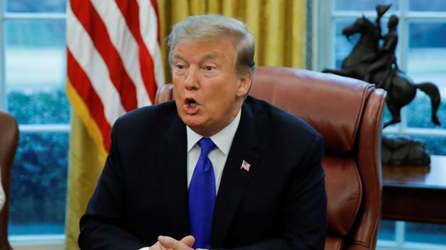 US President Donald Trump during a meeting in the Oval Office at the White House.(REUTERS)