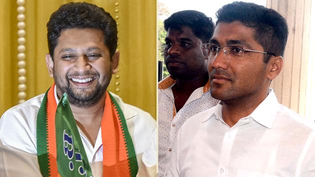 BJP ‘s Sujay Vikhe-Patil (left) and NCP’s Sangram Jagtap are the two main contenders in Ahmednagar Lok Sabha constituency.(Combo Photo) BJP ‘s Sujay Vikhe-Patil (left) and NCP’s Sangram Jagtap are the two main contenders in Ahmednagar Lok Sabha constituency.(Combo Photo)