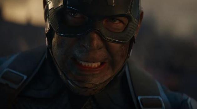 Captain America in a still from the latest Avengers: Endgame trailer.
