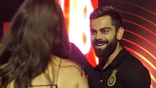Anushka Sharma and Virat Kohli at the RCB event. Anushka Sharma and Virat Kohli at the RCB event.