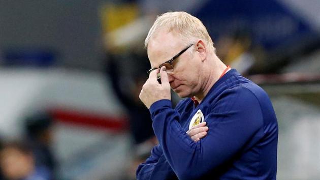 Scotland manager Alex McLeish reacts during their match against Kazakhstan.(REUTERS)