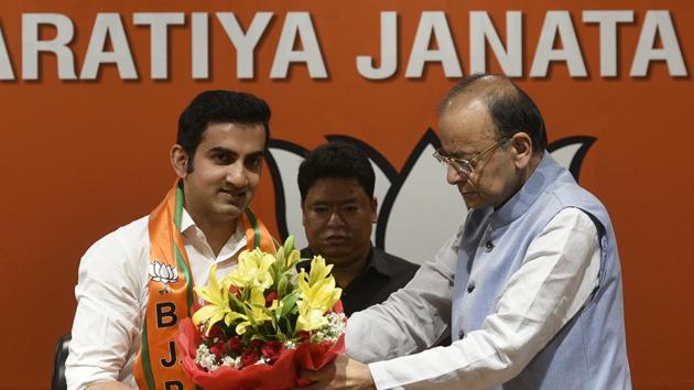Former Indian cricketer Gautam Gambhir joined the Bharatiya Janata Party on Friday with weeks to go for the Lok Sabha elections. “I am impressed by Prime Minister Narendra Modi’s vision... I have contributed to the field of cricket and now hope to do more for the country”, the 37-year-old cricketer said. (Biplov Bhuyan / HT Photo) Former Indian cricketer Gautam Gambhir joined the Bharatiya Janata Party on Friday with weeks to go for the Lok Sabha elections. “I am impressed by Prime Minister Narendra Modi’s vision... I have contributed to the field of cricket and now hope to do more for the country”, the 37-year-old cricketer said. (Biplov Bhuyan / HT Photo)