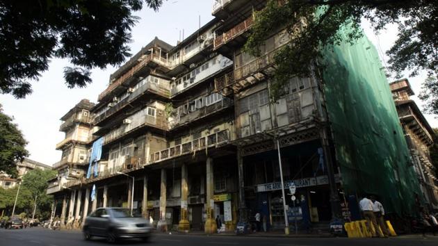 Built in 1863, Esplanade Mansion, a grade 2 A heritage structure, is the oldest-surviving cast iron building in India and was declared dilapidated and extremely dangerous in 2011.(HT File)