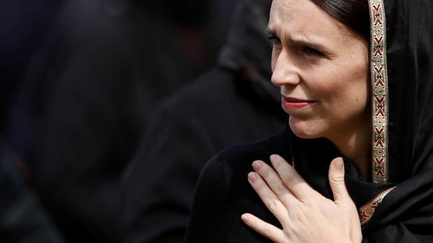 New Zealand’s Prime Minister Jacinda Ardern leaves after the Friday prayers at Hagley Park outside Al-Noor mosque in Christchurch, New Zealand. (Jorge Silva / REUTERS) New Zealand’s Prime Minister Jacinda Ardern leaves after the Friday prayers at Hagley Park outside Al-Noor mosque in Christchurch, New Zealand. (Jorge Silva / REUTERS)