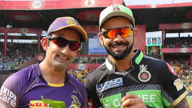 File image Gautam Gambhir with Virat Kohli (R).(IPL Image)