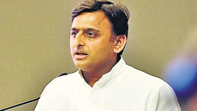 Samajwadi Party chief Akhilesh Yadav Saturday termed the BJP “schizophrenic” and alleged that the party tries to co-opt icons like Mahatma Gandhi, B R Ambedkar and Ram Manohar Lohia but follows people who these leaders disagreed with.(HT File)