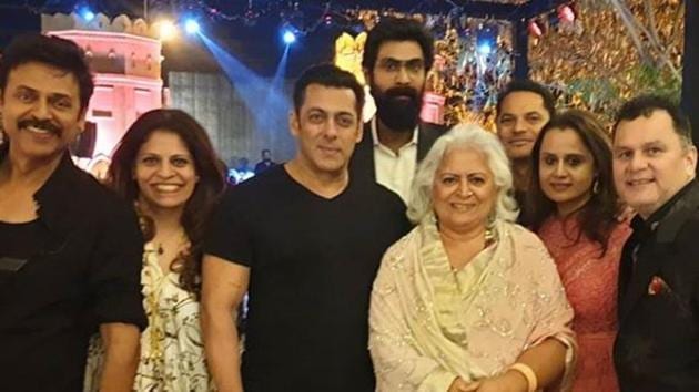 Actor and politician Bina Kak shared pictures of Salman Khan from the wedding of Venkatesh’s daughter in Jaipur.(Instagram/kakbina)