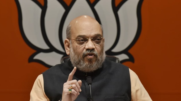 Speaking to media, Shah said Congress leader Pitroda’s remarks conveyed that the Pulwama terror attack was a routine incident carried out by a few people for which Pakistan cannot be blamed.(Vipin Kumar HT Photo)