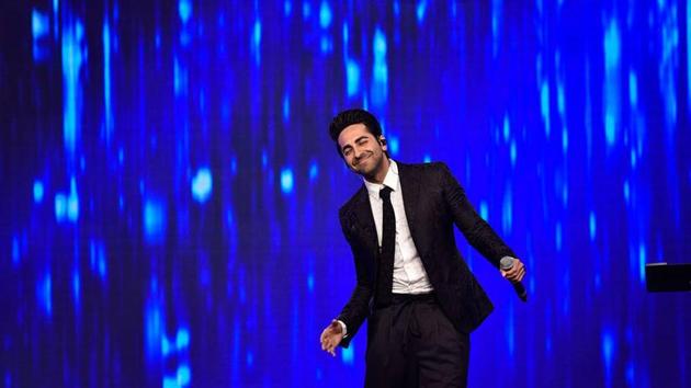 Ayushmann Khurrana on stage Ayushmann Khurrana on stage