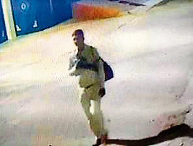 A screen grab of the suspect obtained from a CCTV camera installed at RML Law varsity. A screen grab of the suspect obtained from a CCTV camera installed at RML Law varsity.