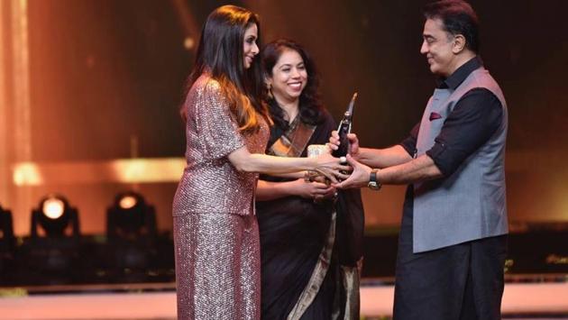 The late actor Sridevi with her Sadma co-star Kamal Hasan The late actor Sridevi with her Sadma co-star Kamal Hasan