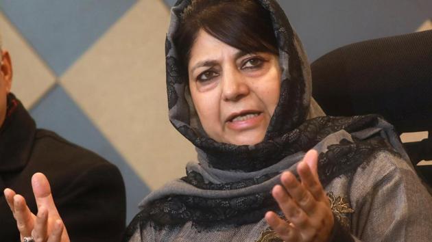 Former Jammu and Kashmir chief minister and Peoples Democratic Party president Mehbooba Mufti.(Photo: Photo by Waseem Andrabi/ Hindustan Times)