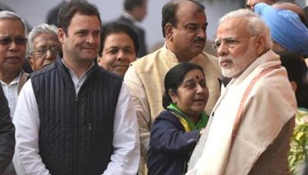 Prime Minister Narendra Modi, Sushma Swaraj, Rahul Gandhi(Sushil Kumar/HT FILE PHOTO) Prime Minister Narendra Modi, Sushma Swaraj, Rahul Gandhi(Sushil Kumar/HT FILE PHOTO)