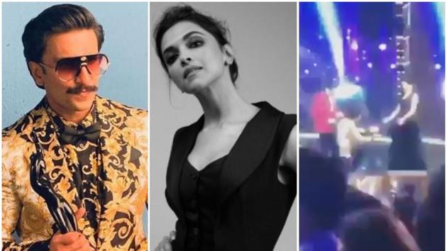 Ranveer Singh and Deepika Padukone attended the 64th Filmfare Awards in Mumbai on Saturday.(Instagram)