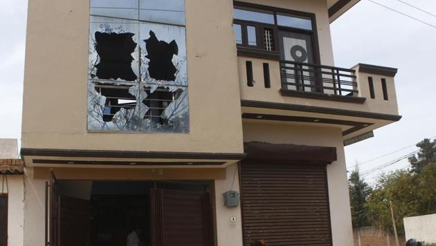 A view of the broken window panes at the house of the family that was assaulted by locals on Holi, at Bhoop Nagar village, in Gurugram, India, on Saturday, March 23, 2019.(Yogendra Kumar/HT PHOTO) A view of the broken window panes at the house of the family that was assaulted by locals on Holi, at Bhoop Nagar village, in Gurugram, India, on Saturday, March 23, 2019.(Yogendra Kumar/HT PHOTO)