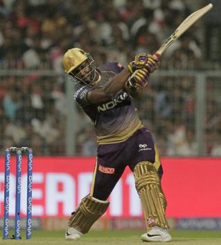 Andre Russel finished the match with a 19-ball 49-run innings. (AP) Andre Russel finished the match with a 19-ball 49-run innings. (AP)