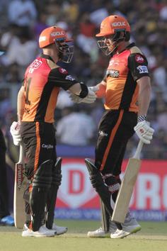 Sunrisers Hyderabad's David Warner and Jonny Bairstow got the Sunrisers off to a great start with a 118-run partnership. (AP) Sunrisers Hyderabad's David Warner and Jonny Bairstow got the Sunrisers off to a great start with a 118-run partnership. (AP)
