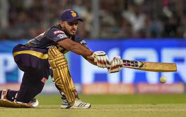 Nitish Rana took KKR closer to their target with an innings of 68 runs. (PTI) Nitish Rana took KKR closer to their target with an innings of 68 runs. (PTI)