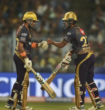 Nitish Rana and Robin Uthappa strung a partnership of 80 runs. (PTI) Nitish Rana and Robin Uthappa strung a partnership of 80 runs. (PTI)