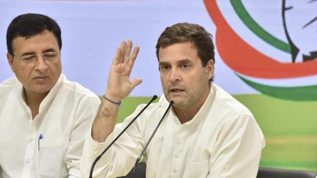 Congress president Rahul Gandhi on pledged to roll out a monthly income guarantee scheme, if his party comes to power at the Centre, to ensure India’s 20% poorest families make at least Rs 12,000 every month. The scheme would cover 5 crore families and benefit nearly 25 crore people, said Gandhi after the Congress Working Committee cleared the plan Gandhi described as the “final assault on poverty”. (Sanjeev Verma / HT Photo) Congress president Rahul Gandhi on pledged to roll out a monthly income guarantee scheme, if his party comes to power at the Centre, to ensure India’s 20% poorest families make at least Rs 12,000 every month. The scheme would cover 5 crore families and benefit nearly 25 crore people, said Gandhi after the Congress Working Committee cleared the plan Gandhi described as the “final assault on poverty”. (Sanjeev Verma / HT Photo)
