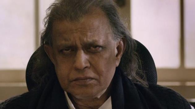 Mithun Chakraborty in a still from the Tashkent Files trailer.