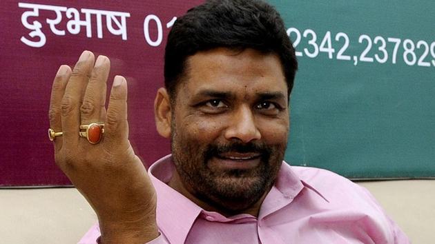 Rajesh Ranjan (Pappu Yadav) won from Madhepura Lok Sabha seat as RJD candidate in 2014 polls. He has now floated his own party named as Jan Adhikar Party.(HT Photo)