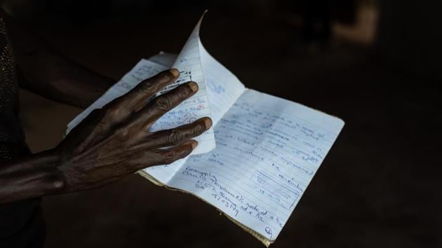 Josephine Mutambabishi, 52, a patient on anti-retroviral drugs poses for a photograph the Methodist Church, Chimanimani where some of the displaced people are sheltered. "A friend whom for years we have been both taking ARVs helped me out for a few days after my drugs where drowned during Cyclone Idai,” she said. (Zinyange Auntony / AFP) Josephine Mutambabishi, 52, a patient on anti-retroviral drugs poses for a photograph the Methodist Church, Chimanimani where some of the displaced people are sheltered. "A friend whom for years we have been both taking ARVs helped me out for a few days after my drugs where drowned during Cyclone Idai,” she said. (Zinyange Auntony / AFP)