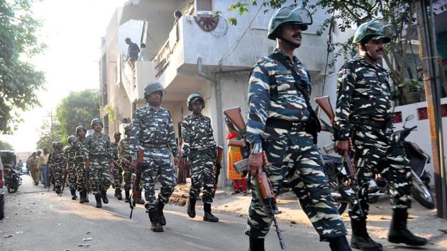 The three special observers appointed by the Election Commission (EC) to help it decide on holding assembly elections in Jammu and Kashmir Monday met top officials of the Central Reserve Police Force (CRPF) and state police here.(ANI File Photo)