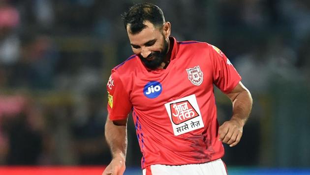Kings XI Punjab's Mohammed Shami stumps Rajasthan Royals' Jofra Archer (unseen). (AFP) Kings XI Punjab's Mohammed Shami stumps Rajasthan Royals' Jofra Archer (unseen). (AFP)