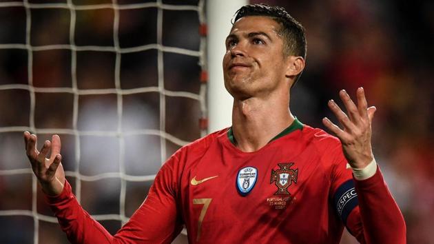 Cristiano Ronaldo gestures during the Euro 2020 qualifying group B football match between Portugal and Serbia. (AFP) Cristiano Ronaldo gestures during the Euro 2020 qualifying group B football match between Portugal and Serbia. (AFP)