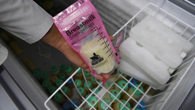 The human milk bank at Lucknow’s KGMU will collect breast milk from donors and after processing samples provide them to newborns who would have otherwise been deprived of mother’s milk due to various reasons. (AFP / Photo used for representational purpose) The human milk bank at Lucknow’s KGMU will collect breast milk from donors and after processing samples provide them to newborns who would have otherwise been deprived of mother’s milk due to various reasons. (AFP / Photo used for representational purpose)