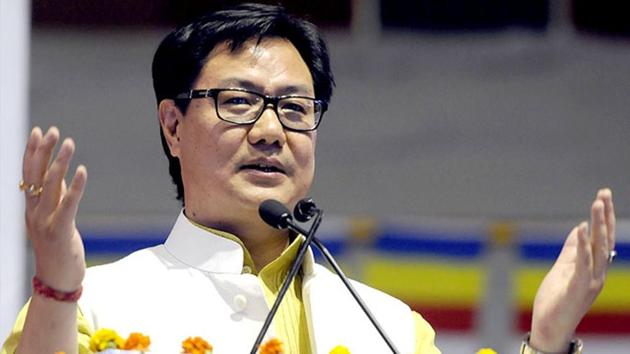 Union Minister of State for Home Kiren Rijiju represents Arunachal West seat in the Lok Sabha. He will contest again from the same parliamentary constituency this year.(HT file photo)