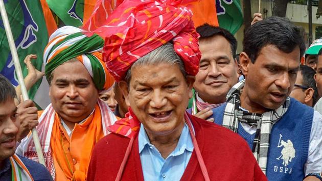 Congress’s Harish Rawat, the former chief minister of Uttarakhand is a five-time member of Parliament and was the minister of water resources in the cabinet of Manmohan Singh during 2012-2014.(PTI) Congress’s Harish Rawat, the former chief minister of Uttarakhand is a five-time member of Parliament and was the minister of water resources in the cabinet of Manmohan Singh during 2012-2014.(PTI)