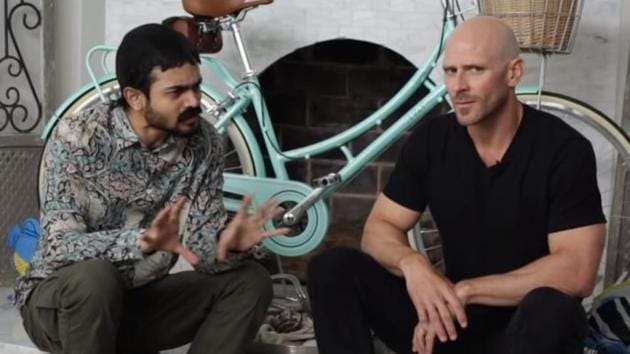 YouTube sensation and singer Bhuvan Bam with adult film actor Johnny Sins.