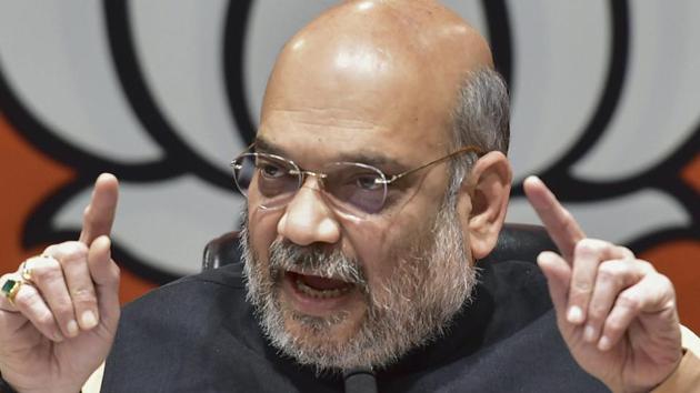 BJP chief Amit Shah attacked Congress president Rahul Gandhi after he took a pot shot at Prime Minister Narendra Modi for announcing successful test of anti-satellite missile by Indian scientists on Wednesday.(PTI)