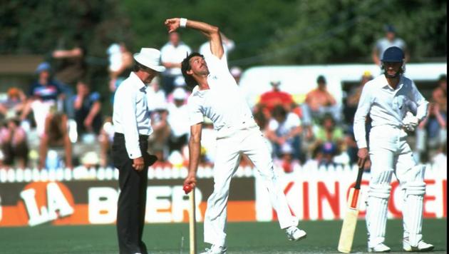 Bruce Yardley of Australia bowls during the Third Test match against England at the Adelaide Oval in Australia. Australia won the match by eight wickets.(Getty Images)