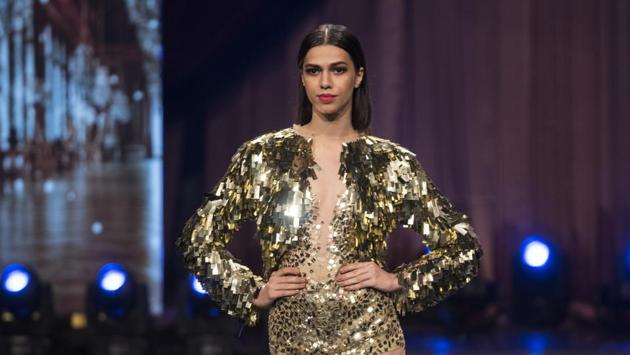 A model walks the ramp at HT India's Most Stylish Awards 2018 at Yash Raj Studios. (Satish Bate/HT Photo) 