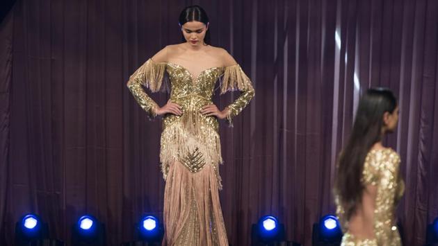 Models walk the ramp during HT India's Most Stylish Awards 2018 at Yash Raj Studios. (Satish Bate/HT Photo) 