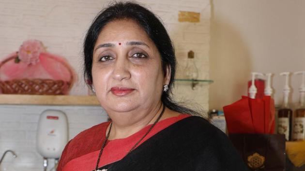 Sunetra Pawar is the wife of senior NCP leader Ajit Pawar. Six of her relatives including son, Parth Pawar, are contesting Lok Sabha elections.(HT Fiel Photo)