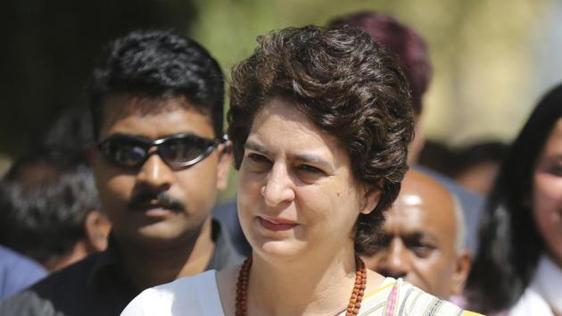 In the interactive session, Priyanka Gandhi told workers to reach out to villages in order to respond to the Bharatiya Janata Party’s ‘jumlebazi’ and “expose the reality before the people”.(AP) In the interactive session, Priyanka Gandhi told workers to reach out to villages in order to respond to the Bharatiya Janata Party’s ‘jumlebazi’ and “expose the reality before the people”.(AP)